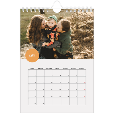 Calendario personalizado A5 — Pegatina de foto [Abril]