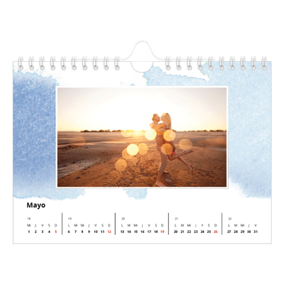 Calendario personalizado A5 — Fondos de acuarela [portada]