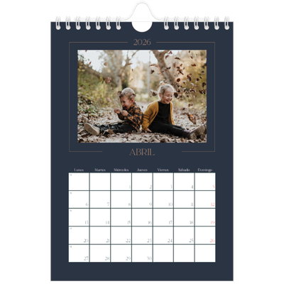 Calendario personalizado A5 — Azul de Prusia [Abril]