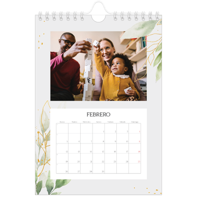 Calendario personalizado A5 — Salpicado floral [Febrero]