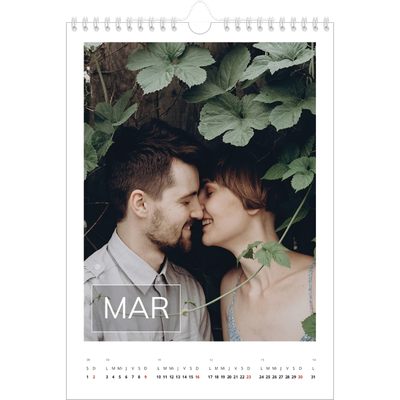 Calendario personalizado A4 — Fecha superpuesta [Marzo]