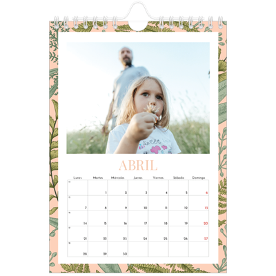 Calendario personalizado A5 — Tapiz floral [Abril]