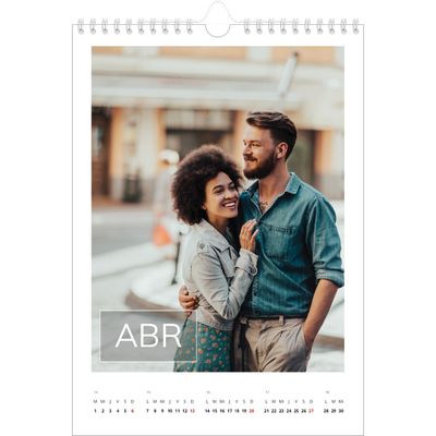 Calendario personalizado A4 — Fecha superpuesta [Abril]