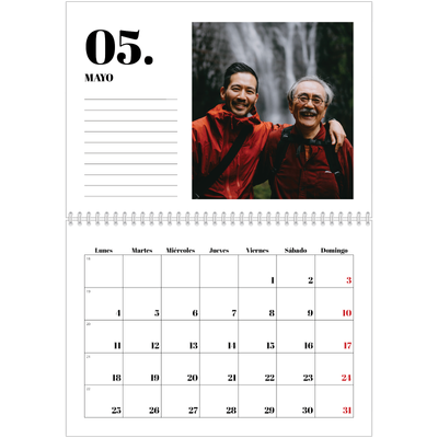 Calendario personalizado doble A4 — Serif y momentos [portada]