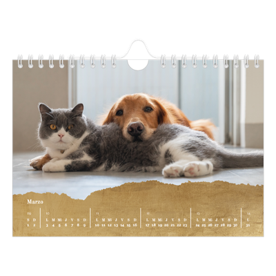Calendario personalizado A5 — Classic Gold [Marzo]