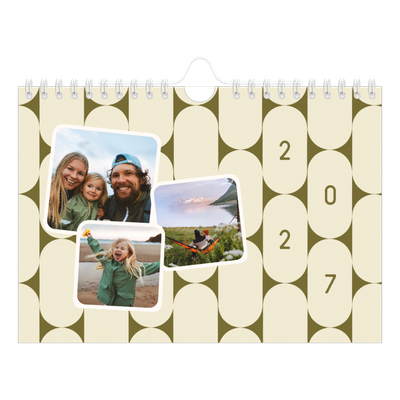 Calendario personalizado A5 — Patrones retro [portada]