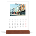 Calendario de mesa con base de madera - vertical  — Mi diario de viaje [Marzo]