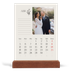Calendario de mesa con base de madera - vertical  — Iniciales en flor [Abril]