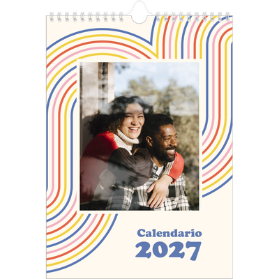 Calendario personalizado A4 — Líneas retro [portada]
