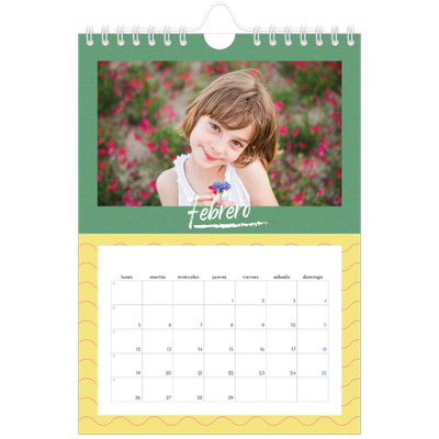 Calendario personalizado A5 — Color y patrón [Febrero]