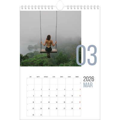 Calendario personalizado A4 — Meses numerados [Marzo]