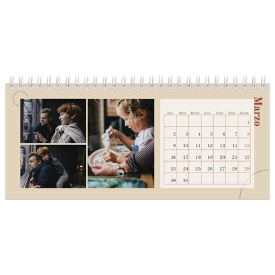 Calendarios de mesa — Texto asimétrico [Marzo]