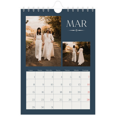 Calendario personalizado A5 — Pizarra y caligrafía [Marzo]