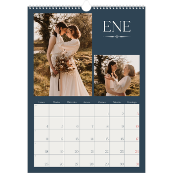 Calendario personalizado A3 — Pizarra y caligrafía