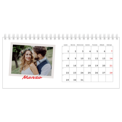 Calendarios de mesa — Firmado en carmín [Marzo]