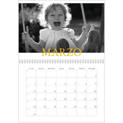 Calendario personalizado doble A4 — Estilo Heritage [Marzo]