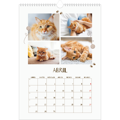 Calendarios A3 — Gatito juguetón [Abril]