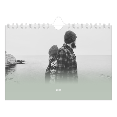 Calendario personalizado A5 — Verde bruma [portada]