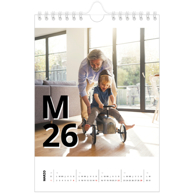 Calendario personalizado A5 — Estilo de letra [Marzo]