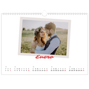 Calendario personalizado A3 horizontal  — Firmado en carmín