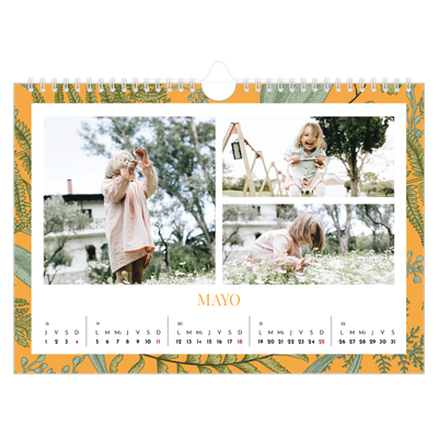 Calendario A4 horizontal — Tapiz floral [portada]