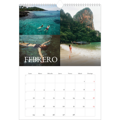 Calendarios A3 — Serif sencillo [Febrero]