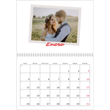 Calendario personalizado A4 doble — Firmado en carmín