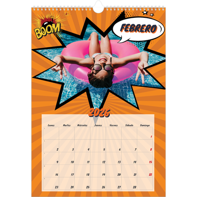 Calendarios A3 — Libro de cómics [Febrero]