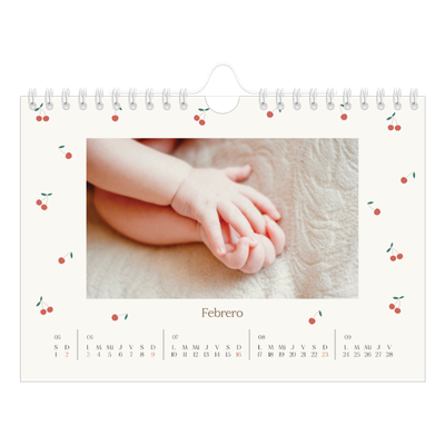 Calendario personalizado A5 — Pequeñas cerezas [Febrero]
