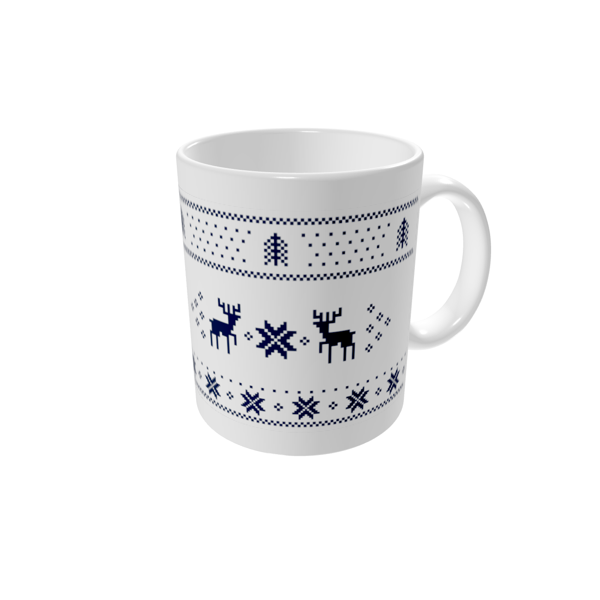 Tazas personalizadas — Patrón navideño azul