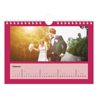 Calendario personalizado A5 — Brillante y llamativo [Febrero]