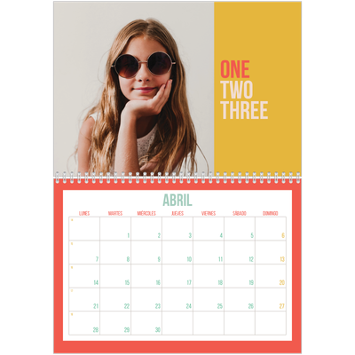 Calendario personalizado doble A4 — Brillante y bonito [Abril]