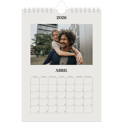 Calendario personalizado A5 — Marfil simple [Abril]