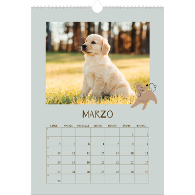 Calendarios A3 — Cachorro juguetón [Marzo]
