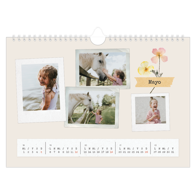 Calendario A4 horizontal — Scrapbook vintage [portada]