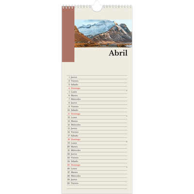 Calendario de cocina  — Lugares del mundo [Abril]