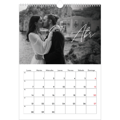 Calendarios A3 — Escritura elegante [Abril]