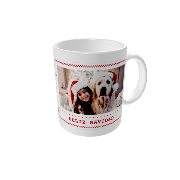 Tazas personalizadas — Patrón navideño rojo