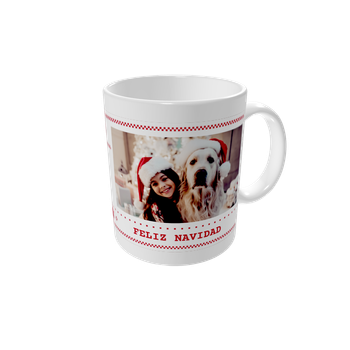 Tazas personalizadas — Patrón navideño rojo