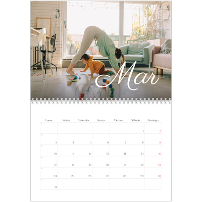 Calendario personalizado doble A4 — Mes escrito a mano [Marzo]