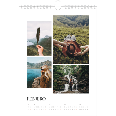 Calendario personalizado A4 — Atardeceres surferos [Febrero]