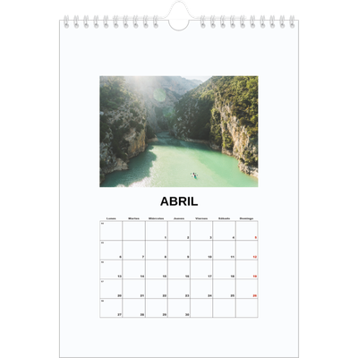 Calendario personalizado A4 — Foto simple [Abril]