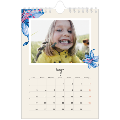 Calendario personalizado A5 — Flores pintadas [portada]