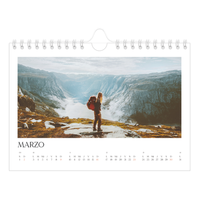 Calendario personalizado A5 — Atardeceres surferos [Marzo]