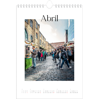 Calendario personalizado A4 — Mi diario de viaje [Abril]