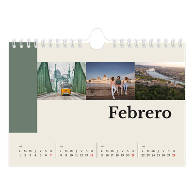 Calendario personalizado A5 — Lugares del mundo [Febrero]