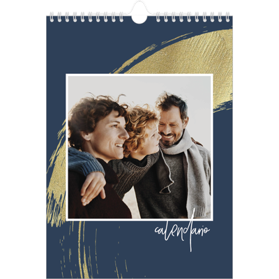 Calendario personalizado A4 — Fondos de pincel dorado [portada]