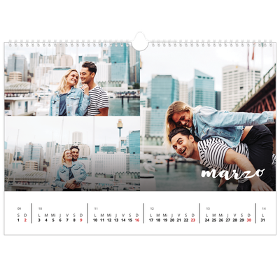Calendario A3 horizontal — Guión sencillo [Marzo]