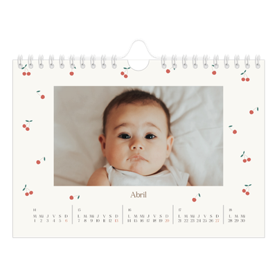 Calendario personalizado A5 — Pequeñas cerezas [Abril]