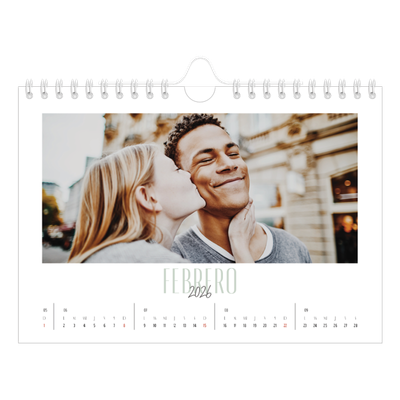 Calendario personalizado A5 — Tipografía mixta [Febrero]